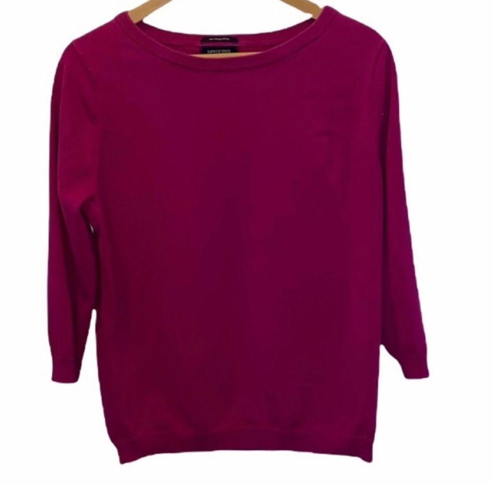 Women’s Hot pink lands end sweater, large, GUC